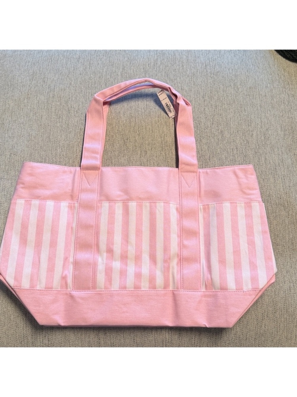 Victoria's Secret Pink Striped Canvas Tote - Picture 9 of 9